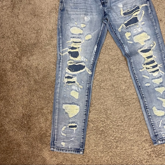 Denim House Ripped light-fading blue jeans - Picture 8 of 11